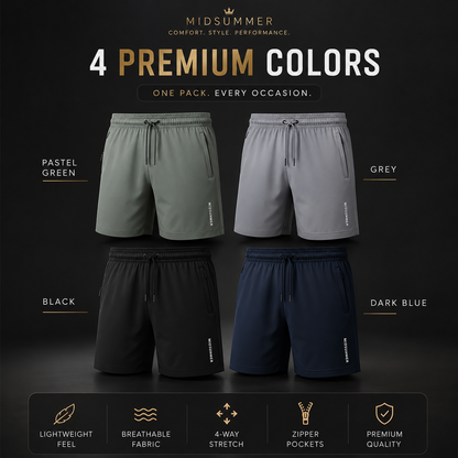 ComfortX™ 4-Way Stretch Shorts ⚡ Premium Pack of 4