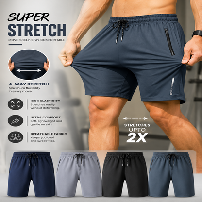 ComfortX™ 4-Way Stretch Shorts ⚡ Premium Pack of 4